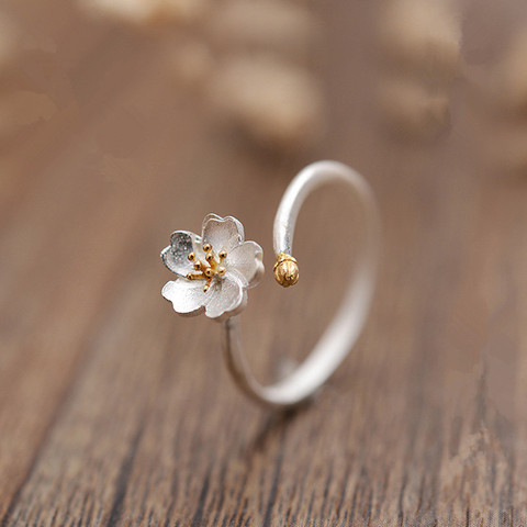 OBEAR-anillos de plata plateados para mujer, joyería de compromiso para niña, anillos de apertura ajustables ► Foto 1/6