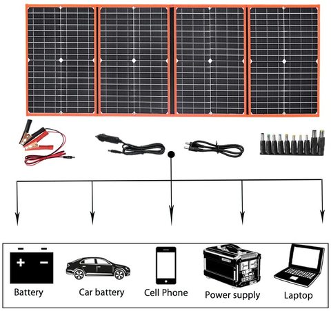 XINPUGUANG portátil plegable panel solar fotovoltaico 18v 40w 60W 80W 100W 150W fotovoltaic Kit de panel del cargador del teléfono de la batería ► Foto 1/6