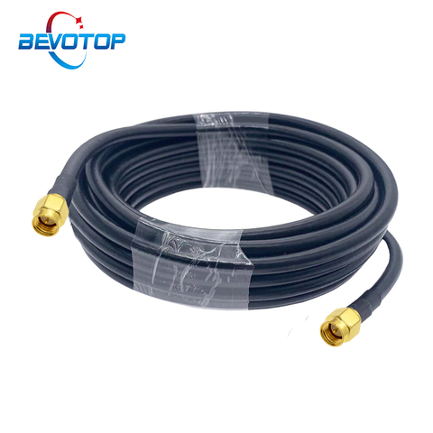 Adaptador de conector de Cable SMA Coaxial, 1M, 2M, 5M, 10M, 20M, SMA macho a RG58 SMA macho, 50ohm, Cable de extensión de antena WiFi ► Foto 1/4