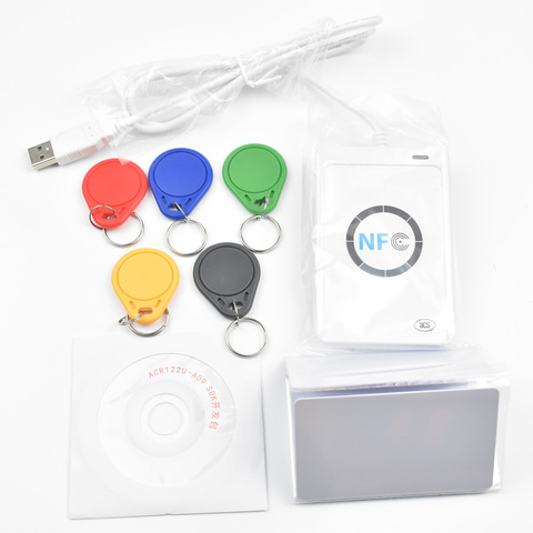 Lector de tarjetas inteligentes USB ACR122U NFC RFID Original escritor + 5 uds tarjetas UID + 5 uds etiquetas UID + SDK + m-ifare copia clon Software ► Foto 1/5