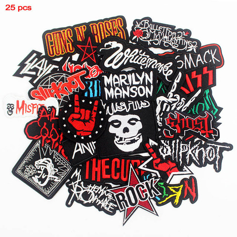 Parches de música Rock de banda mixta, insignias bordadas, Punk, Hippie, adhesivos para ropa, planchado para tela, chaqueta, vaqueros, apliques DIY ► Foto 1/3