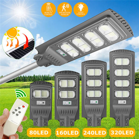 Lámpara a prueba de agua IP65 para exteriores, farola Solar LED con Control remoto, lámpara Solar con Sensor de movimiento PIR de 80W, 160W, 240W y 320W ► Foto 1/6