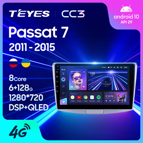 TEYES-Radio Multimedia CC3 con GPS para coche, Radio con reproductor, navegador estéreo, Android 10, 2 din, dvd, para Volkswagen Passat 7, B7, NMS ► Foto 1/6