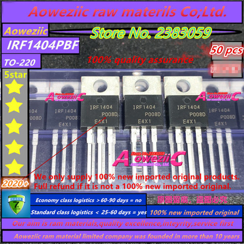 Aoweziic 2022 + 50 Uds 100% nuevo importado original IRF1404 IRF1404PBF MOS FET 162A 40V ► Foto 1/3