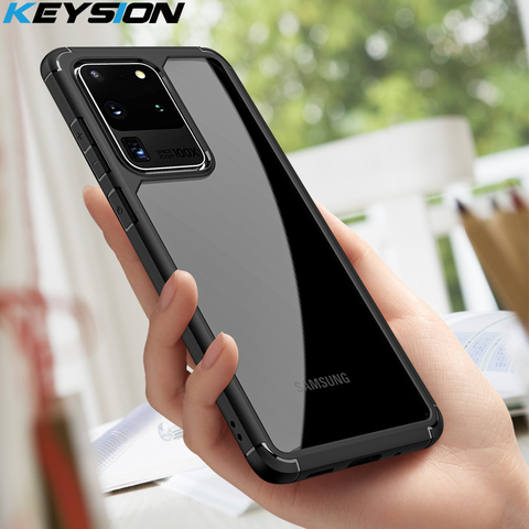 KEYSION-funda a prueba de golpes para Samsung Galaxy S20 S20 Plus S20, funda de silicona Ultra trasera transparente para Samsung S20 + ► Foto 1/6