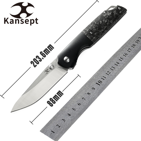 Kansept-cuchillo de transporte diario Warrior K1005T6, CPM-S35VN de titanio, hoja con punta de gota, mango de fibra de carbono, EDC de alta calidad ► Foto 1/4