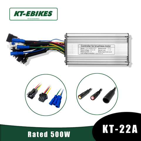 KT-controlador de Motor de bicicleta eléctrica, 36V, 48V, 350W, 500W, 750W, 22A, LCD, con función de luz ► Foto 1/6