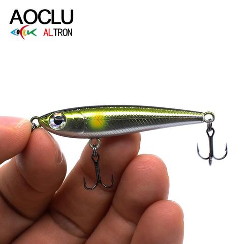 AOCLU-Cebo duro wobblers de gran calidad, 8 colores, 50mm, 2,8g, barra de cebo, lápiz de larga distancia, anzuelos VMC que se hunden ► Foto 1/6