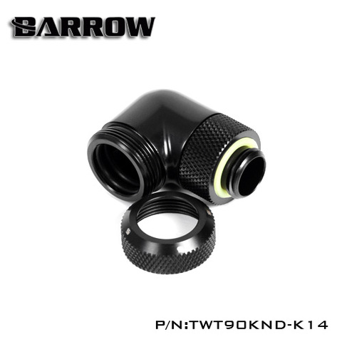 Barrow TWT90KND-K14, accesorios de tubería dura de 90 grados, adaptador G1 / 4 para tubos duros de 14mm placa de pared ethernet gadget tornillo de pie ► Foto 1/3