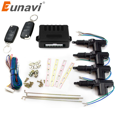 Eunavi universal auto car puerta actuador de la cerradura 12 V Motor (4 Pack) control remoto cierre centralizado sistema de entrada sin llave ► Foto 1/6