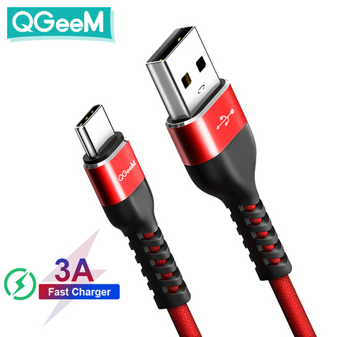 QGEEM-Cable USB tipo C para móvil, Cable de carga rápida USB-C, para Samsung Galaxy S8, Huawei Mate 20, Xiaomi ► Foto 1/6