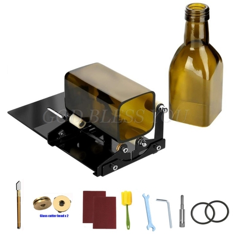 Cortador de botellas de vidrio, herramienta para botellas de vino, redondas, cuadradas, Kit de máquina de corte, envío directo ► Foto 1/6