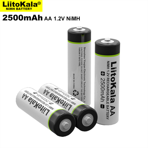 4-12 Uds Liitokala AA de 1,2 V 2500mAh Ni-MH batería recargable aa para pistola de temperatura ratón de control remoto juguete baterías ► Foto 1/5