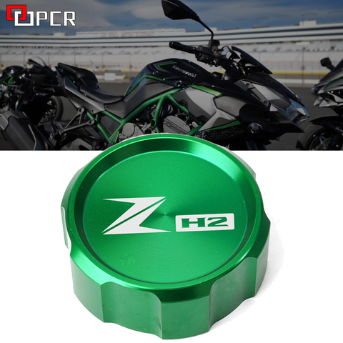 Cubierta de depósito de líquido para motocicleta Z H2 ZH2 kawasaki, accesorios de motocicleta, cilindro de embrague de freno delantero, tapa con logotipo ► Foto 1/6