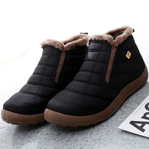 Botas de plataforma antideslizantes para hombre, zapatos cálidos de invierno, impermeables, ligeras, de terciopelo, suaves, para nieve, novedad de 2022 ► Foto 1/6