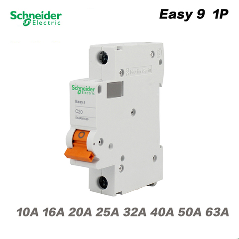 Schneider Electric disyuntor en miniatura EASY9 AN1C16 serie 1P AC 16A 20A 40A interruptor de aire en una sola etapa de circuito abierto interruptor ► Foto 1/6