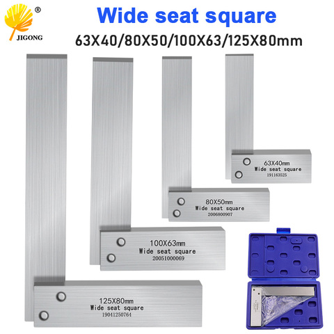 Regla cuadrada en forma de L de 90 grados, regla de ángulo de acero endurecido de precisión para asiento de suelo, 63x10, 80x50, 100x60, 125x80mm ► Foto 1/6