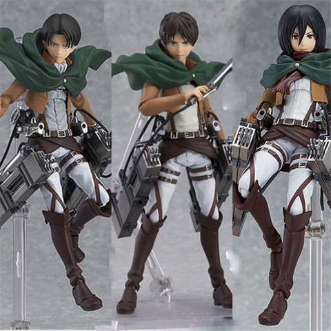 Figura de acción coleccionable de PVC de ataque a la figura del Titán, estatua de Mikasa Ackerman 203, eron Jaeger 207, Rivaille 213, modelo regalo ► Foto 1/6