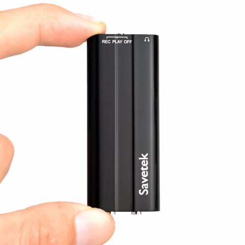Savetek-Mini Clip USB, 8GB, 16GB, Grabadora de Voz de Audio Digital activada por voz, reproductor Mp3 sin parada, 50 horas de grabación, negro ► Foto 1/6