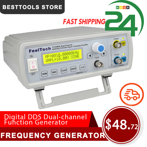 Generador de funciones Digital DDS, generador de señal de alta precisión, generador de frecuencia de doble canal, onda sinusoidal de 12Bits 250MSa/s24MHz ► Foto 1/6