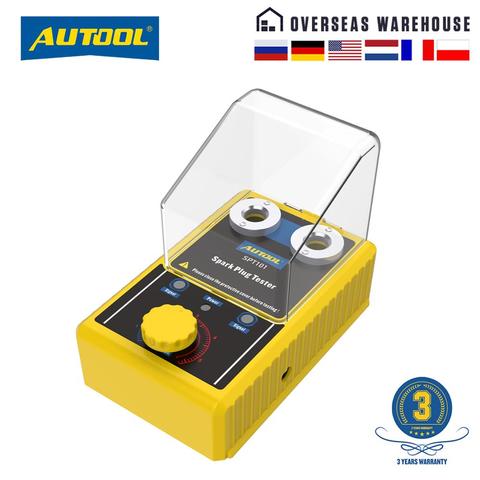 AUTOOL SPT101 bujía de coche probador con Auto ajustable doble Detector de agujeros encendido Analizador de enchufes 110V 220V para vehículos de 12V ► Foto 1/6