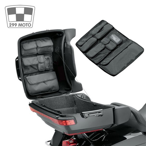 Bolsa de almacenamiento con tapa organizadora para motocicleta, para Harley Touring Street GLIDE FLHX Road King FLHR, color negro ► Foto 1/5