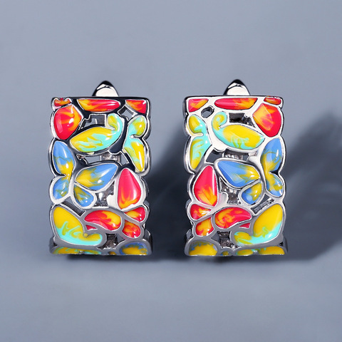 Pendientes de mariposa de Color elegante para mujer, aretes de plata 925 esmaltados hechos a mano, aretes creativos de mariposa ► Foto 1/5