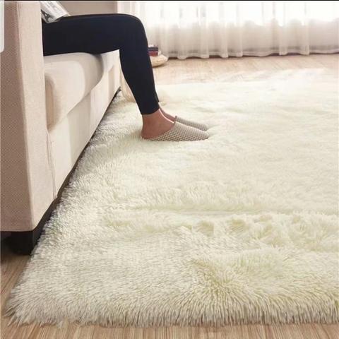 Alfombras-alfombra de piel sintética blanca esponjosa, alfombra peluda suave de felpa para sala de estar, grande, antideslizante, decoración del hogar, 200x300 ► Foto 1/6