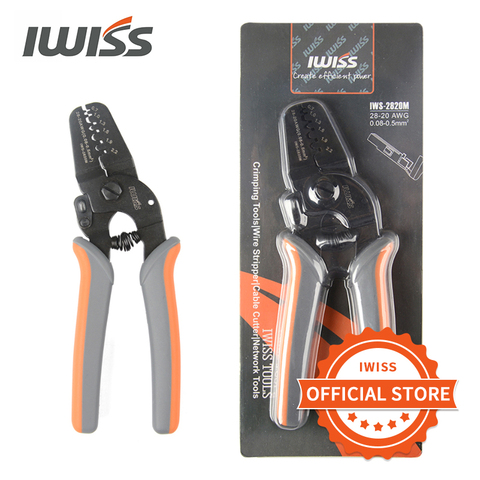 IWISS Mini herramientas de prensado de terminales IWS-2820/IWS-3220 alicates de prensado para engarce 28-20AWG/32-20AWG conectores pequeños alicates crimpar terminales ► Foto 1/6