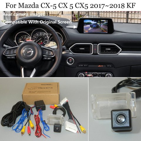 Yeshibation-Cámara de Vista trasera de coche para Mazda CX-5, CX 5, CX5, KF 2017, 2022, cámara de marcha atrás, RCA, Compatible con pantalla Original ► Foto 1/6