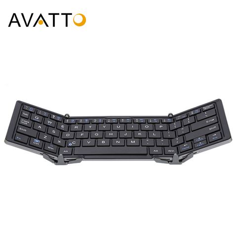 AVATTO, funda de aluminio, teclado portátil plegable con Bluetooth, teclado plegable inalámbrico para tableta mini para teléfono IOS/Android/Windows ► Foto 1/6