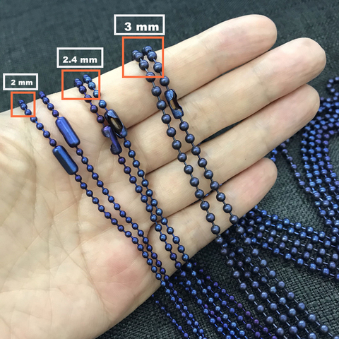 Collar personalizado para hombre, cadena con cuenta de aleación de titanio de 2mm/2,4mm /3mm, marca militar ► Foto 1/6