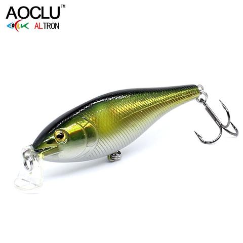 AOCLU-anzuelos de pesca, cebo duro flotador Minnow, profundidad de manivela, 1,2 m-1,8 m, 70mm, 7g, 6 colores, aparejos de calidad, nuevo ► Foto 1/6