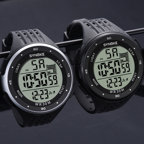 SYNOKE-relojes digitales deportivos para hombre, reloj electrónico con pantalla LED, resistente al agua, Esfera Grande, cronógrafo, xfcs ► Foto 1/6