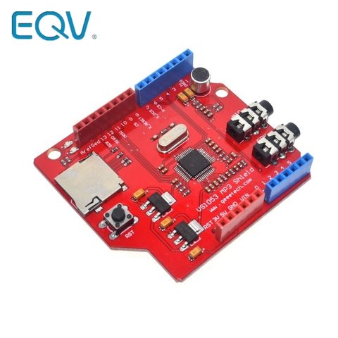 Reproductor MP3 de Audio estéreo VS1053 VS1053B, módulo de placa de desarrollo con escudo de registro con ranura para tarjeta TF para Arduino UNO R3 ► Foto 1/6