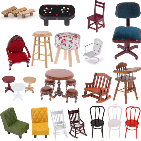 Simulación de silla de sofá pequeño, modelo de silla, juguetes para decoración de casa de muñecas, accesorios en miniatura ► Foto 1/6