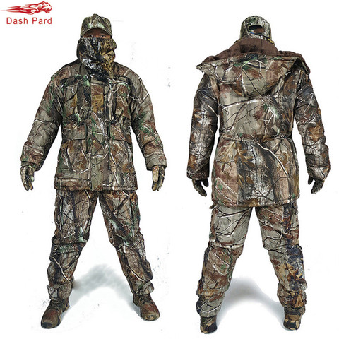 Traje de camuflaje biónico de alta calidad para hombre, traje Ghillie para caza, pesca en hielo, clima frío, militar, Invierno ► Foto 1/6