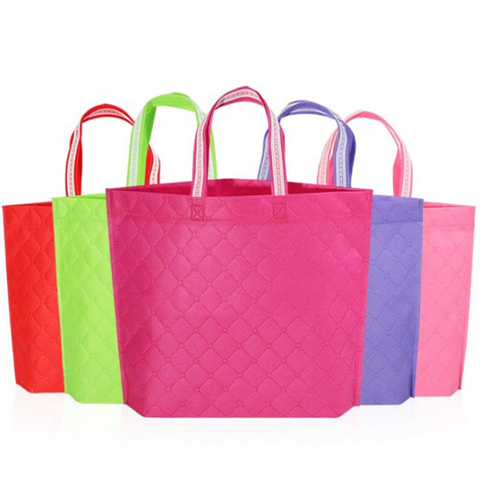 Bolsa de compra reutilizable para mujer, bolsa de mano no tejida, sencilla, ecológica, plegable, para supermercado, bolsas de la compra para alimentos ► Foto 1/6