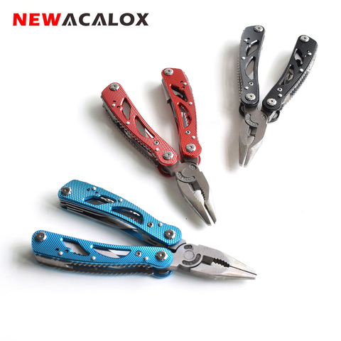 NEWACALOX al aire libre multiherramienta alicates Reparación de cuchillo de bolsillo plegable destornillador mano Multi herramienta plegable Mini portátil de bolsillo de pesca ► Foto 1/6