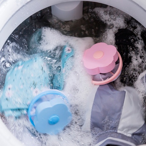 Recogedor de pelo de mascota flotante reutilizable, Bola de limpieza de ropa, bolsa de malla para lavadora ► Foto 1/6