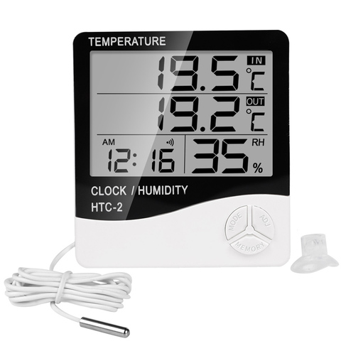 Termómetro Digital para exteriores, higrómetro electrónico, higrómetro, medidor de humedad, sonda de temperatura ► Foto 1/6