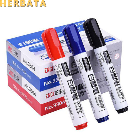 10 unids/pack de doble cabeza nota pluma rotulador de pizarra blanca borrable escritura pizarra marcador pluma especial rojo azul negro a base de agua de la pluma ► Foto 1/6