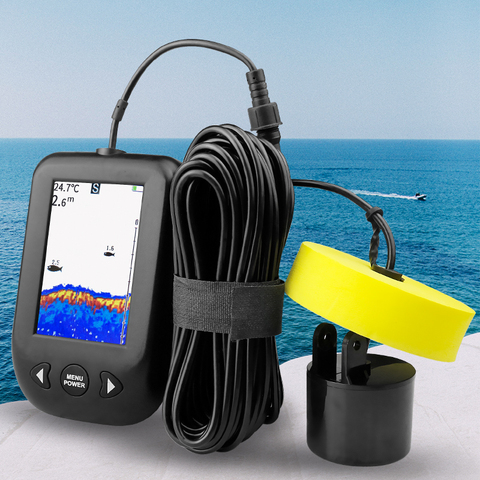 Erchang XF02 buscador de peces portátil 9M Cable eco sirena alarma 0,6-100 m de profundidad con localizador del transductor de Sensor Sonar para la pesca ► Foto 1/6