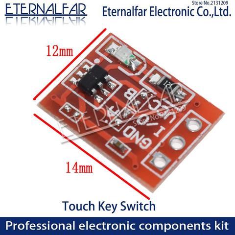 Módulo de interruptor de tecla táctil TTP223, Interruptores capacitivos de botón táctil de un sentido, autobloqueo/sin bloqueo, capacitivos, PCB ► Foto 1/4