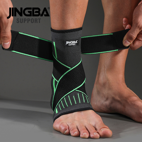JINGBA-Correa de compresión para el tobillo, cinta protectora de nailon para articulaciones de los pies, soporte para fútbol y baloncesto, 1 unidad ► Foto 1/6
