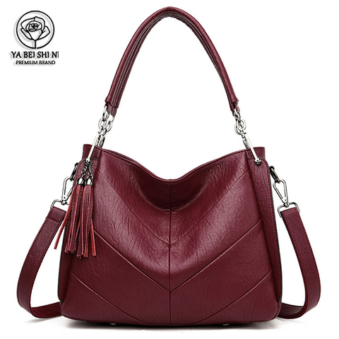 Bolso de hombro grande e informal para mujer, bandolera de diseñador de marca de lujo, bolso Retro de cuero de alta calidad, 5 colores ► Foto 1/6