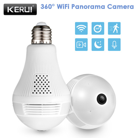 KERUI-Luz LED panorámica inalámbrica 960P para seguridad del hogar, Bombilla de ojo de pez CCTV, cámara IP para lámpara, antirrobo de seguridad para el hogar de 360 grados ► Foto 1/6