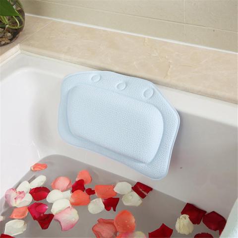 Almohada suave para bañera, reposacabezas impermeable de PVC, cojín de descanso del cuello para la cabeza, con ventosas, accesorios de baño, 30 unidades ► Foto 1/6