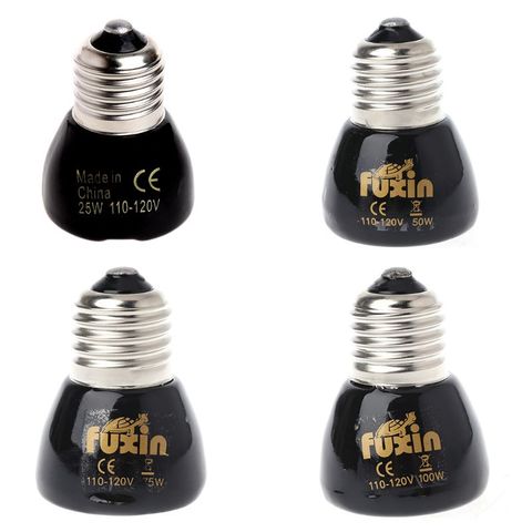 Luz de calentamiento Pet 25W 50W 75W 100W Mini emisor de cerámica infrarrojo bombilla de calor negro para reptil mascota Broder 110 - 120 V ► Foto 1/6