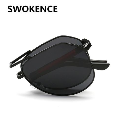 SWOKENCE-gafas de sol polarizadas y plegables para hombre y mujer, lentes de sol unisex con marco de Metal plegable y portátil, diseño de marca, SA09 ► Foto 1/1